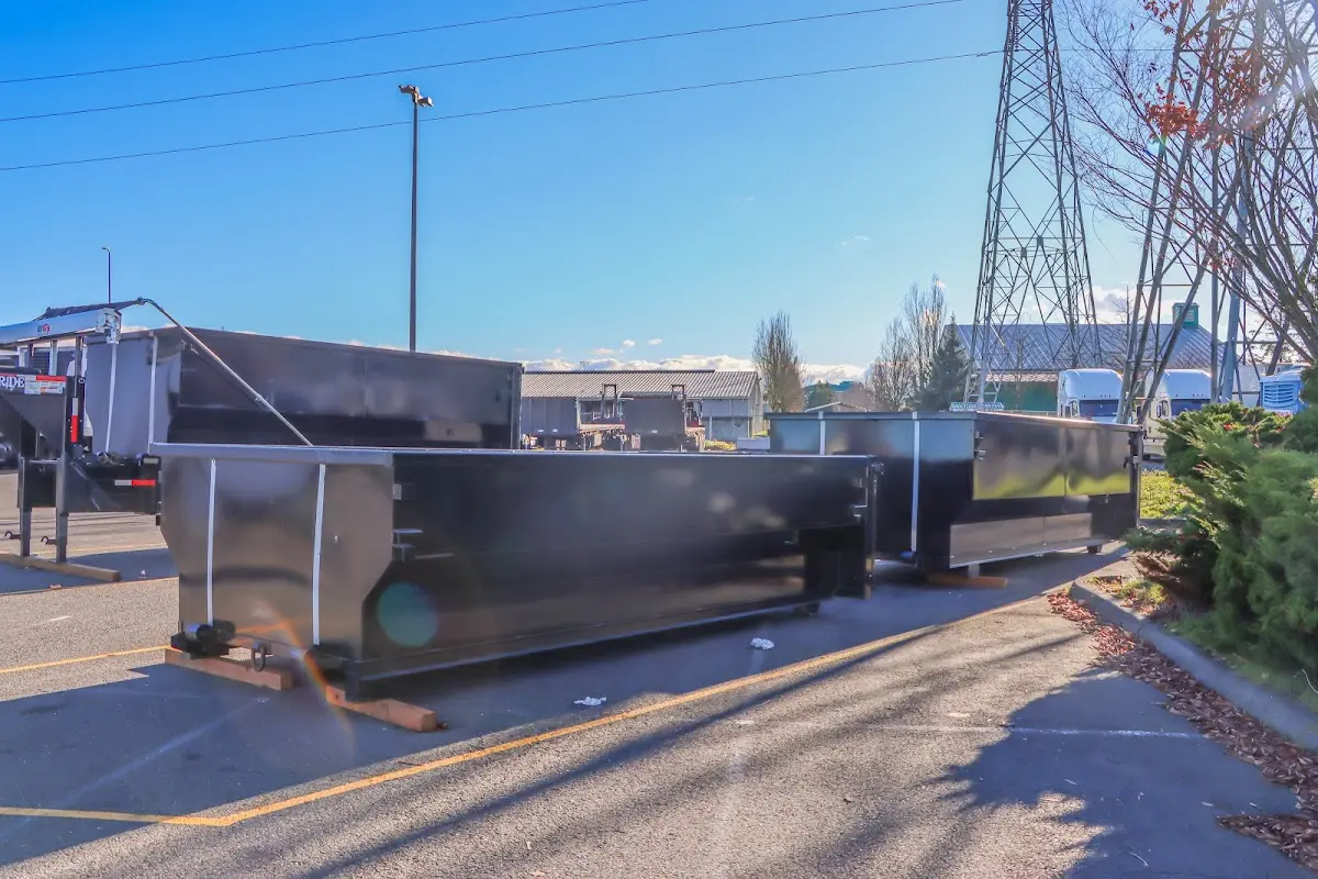 Roll-off dumpster ready for waste disposal at job site for Residential Dumpster Rental in St. Robert